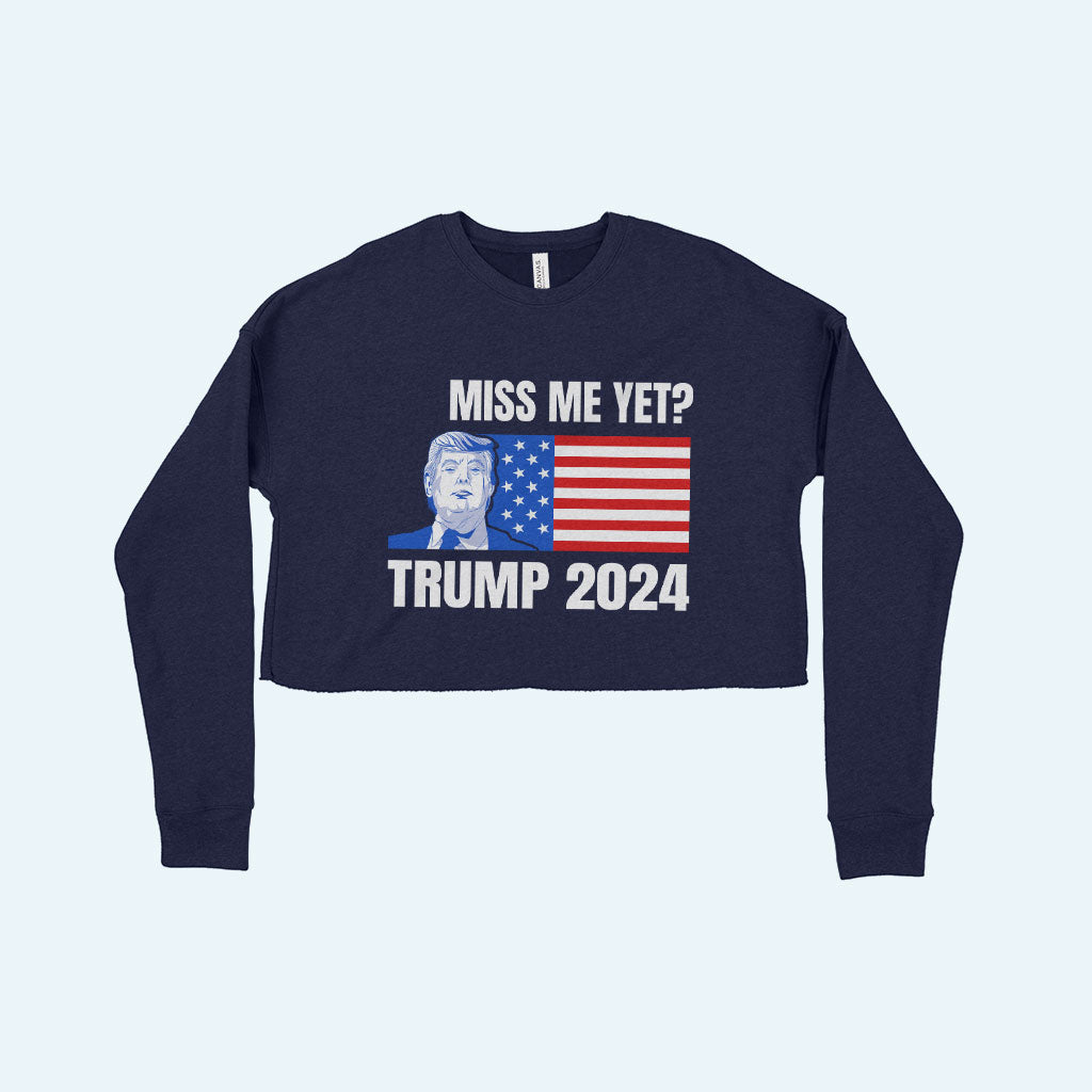 Women's Cropped Fleece Donald J Trump Sweatshirt