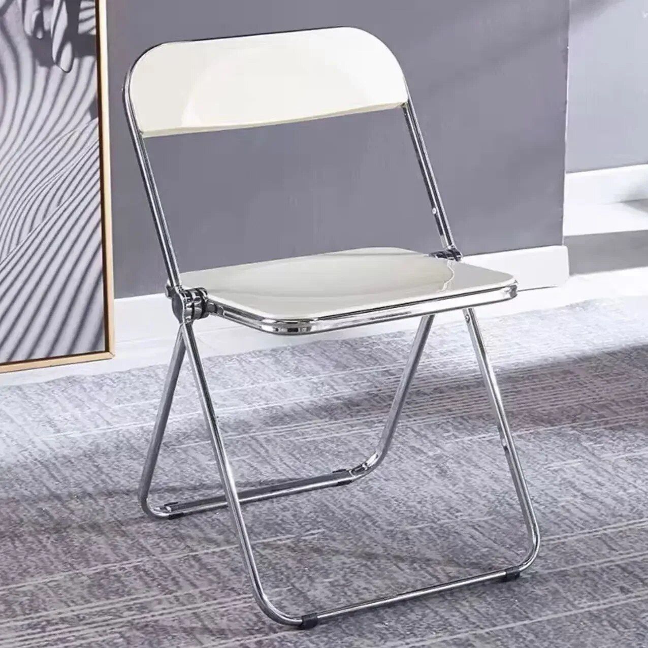 Modern Acrylic Transparent Folding Dining Chair - Set of 4