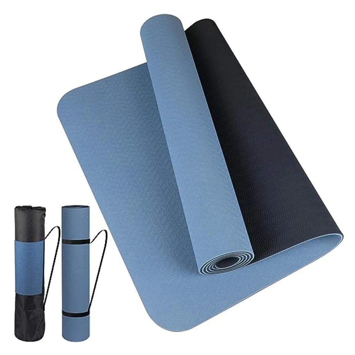 Premium Two-Tone TPE Yoga Mat: Non-Slip, Eco-Friendly, Extra Thick for Home Fitness