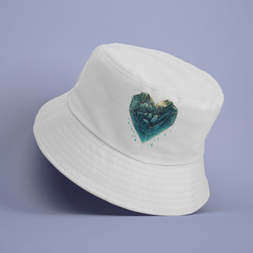 Heart Design Bucket Hat - Ice Hat - Heart Bucket Hat