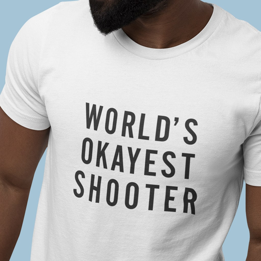 World's Okayest Shooter Unisex Jersey T-Shirt Made in USA