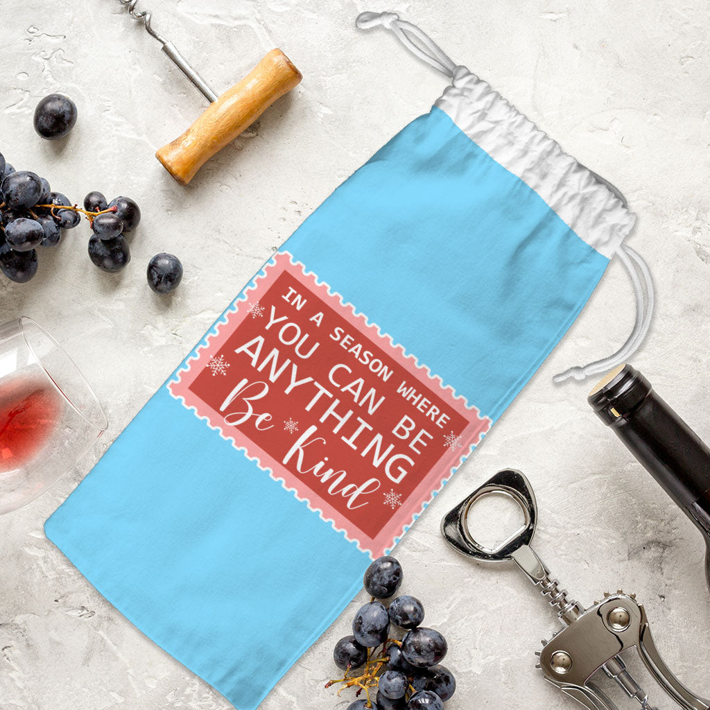 Be Kind Wine Tote Bag - Christmas Quotes Wine Tote Bag - X-mas Wine Tote Bag