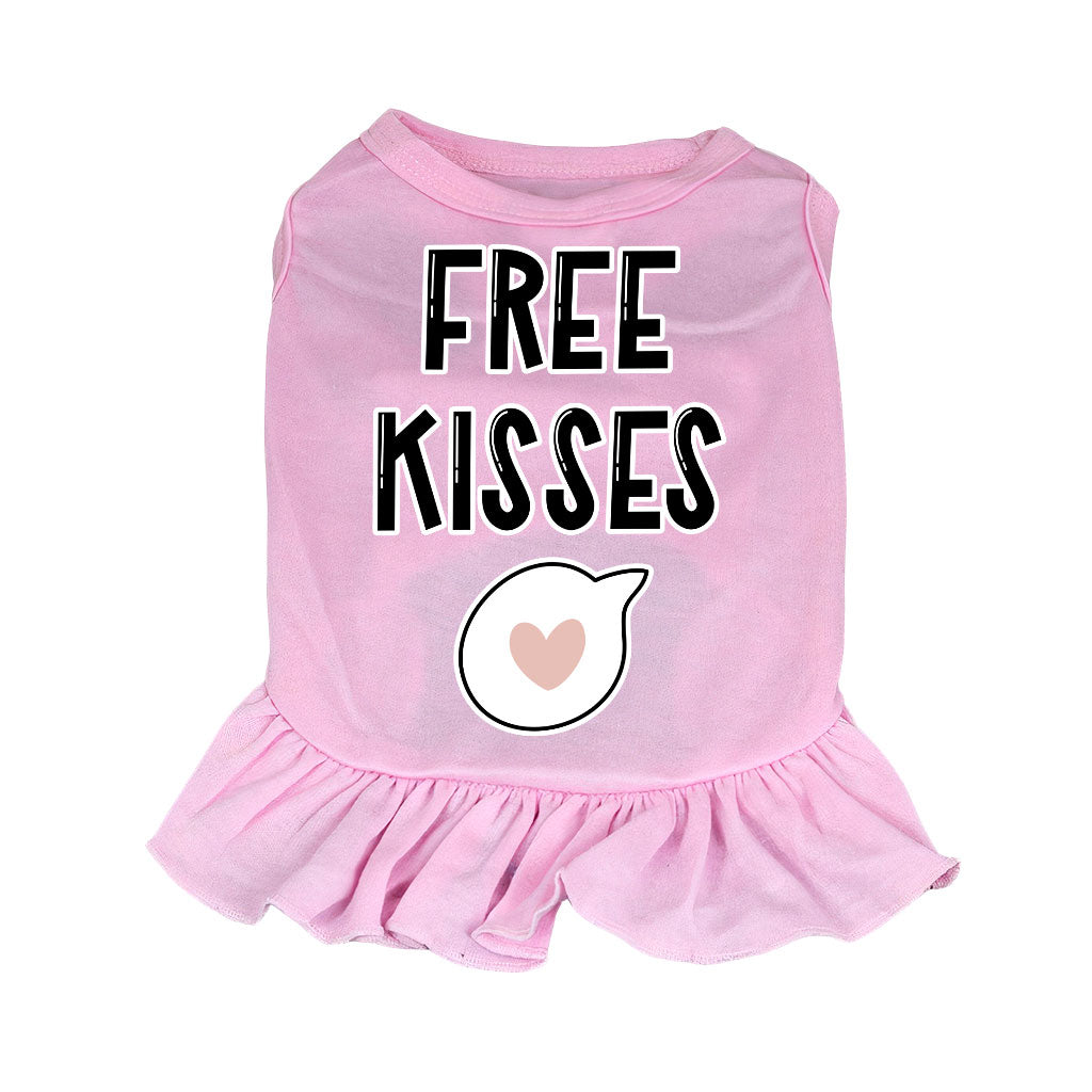 Free Kisses Dog Sundress - Word Print Dog Dress Shirt - Minimalist Dog Clothing