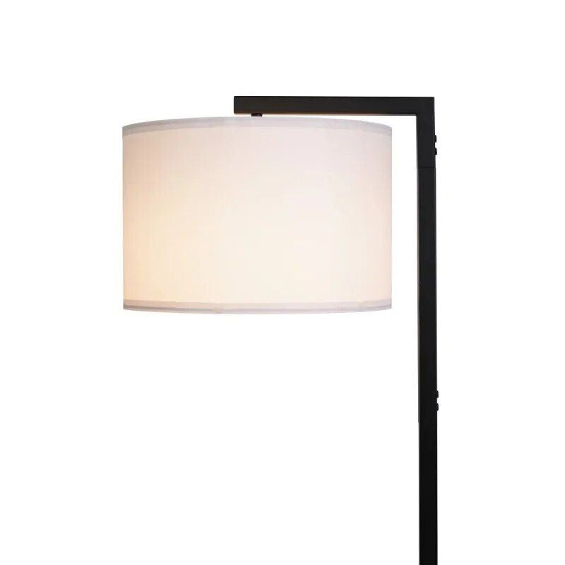 Elegant 62" Contemporary Metal Floor Lamp with LED Bulb and Footswitch, Black