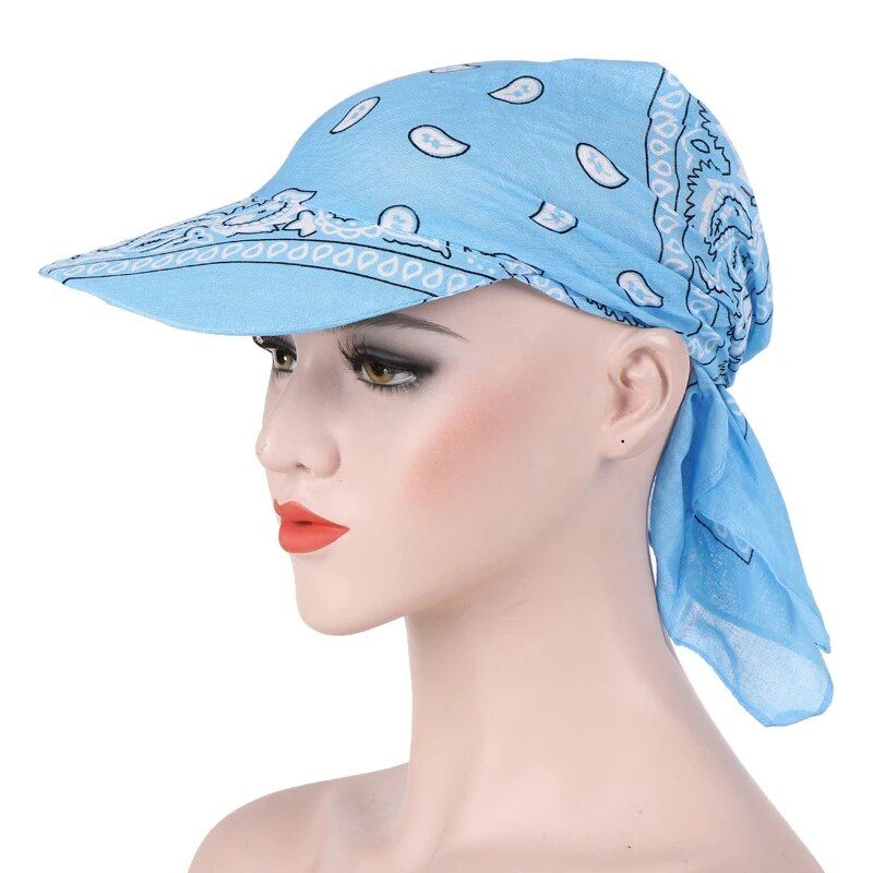 Multi-Season Women's Beach Turban with Sunscreen Brim