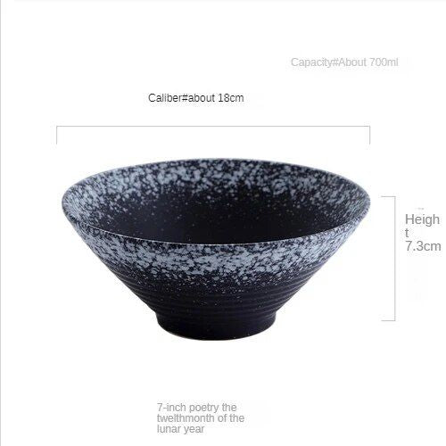 Japanese Porcelain Ramen & Noodle Bowl - Eco-Friendly, Large Ceramic Serving Dish