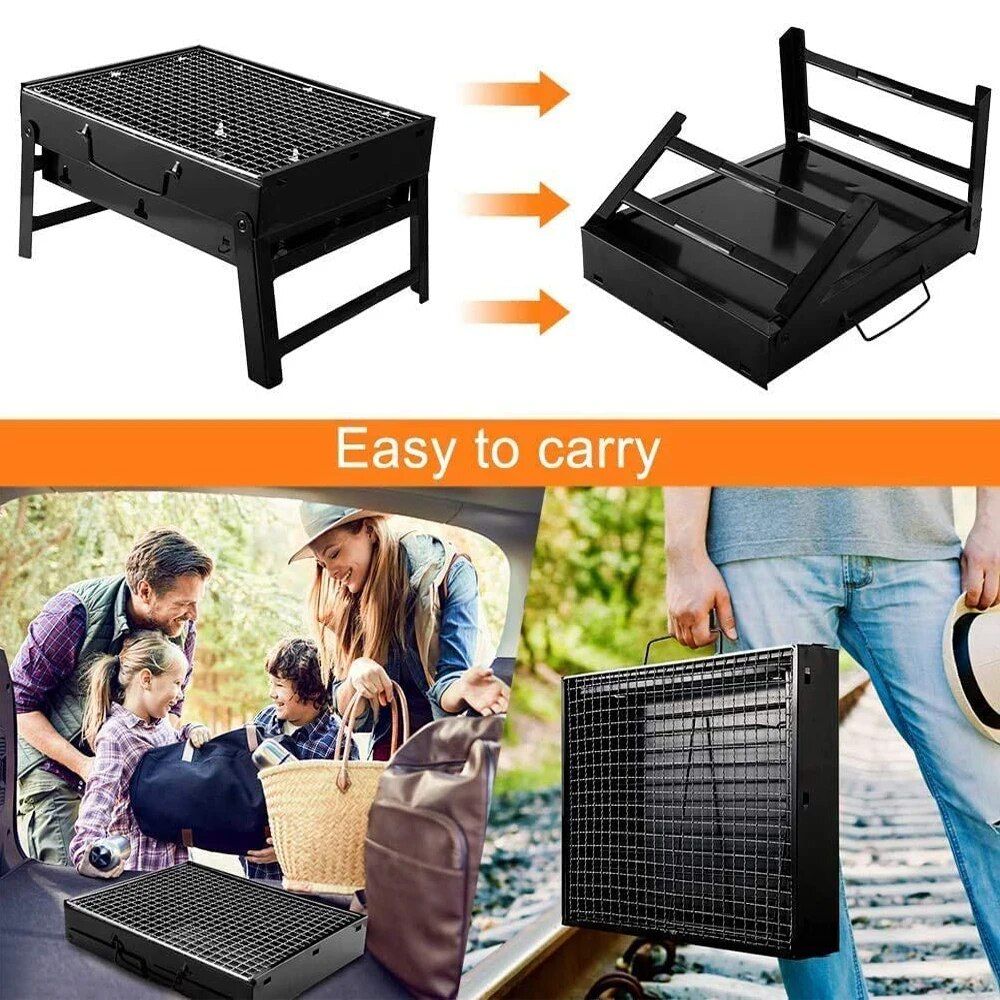 Compact and Versatile Portable Charcoal Grill - Ideal for Outdoor Cooking, Camping, and Picnics