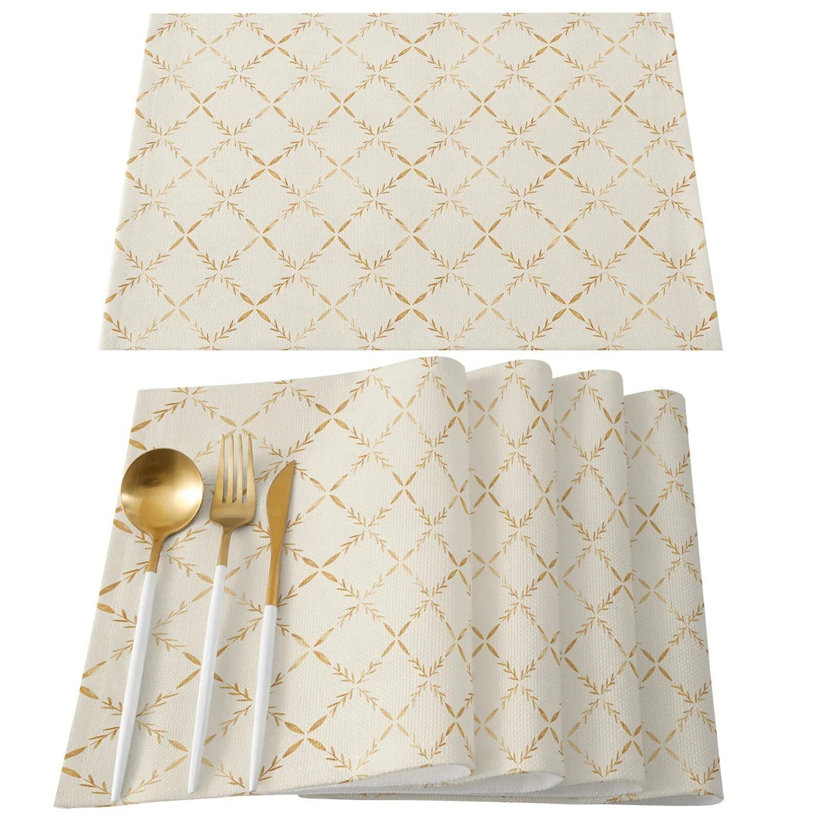 Modern Geometric Heat-Resistant Placemats - Eco-Friendly Polyester Table Mats