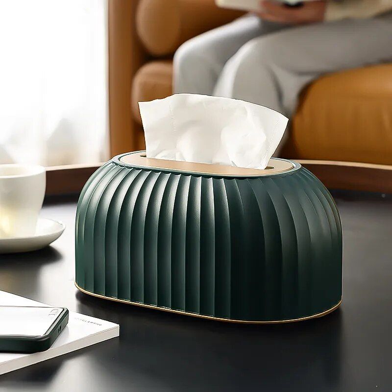 Elegant Nordic-Style Striped Tissue Box Holder - Multipurpose Table Napkin & Toilet Paper Dispenser for Home and Car