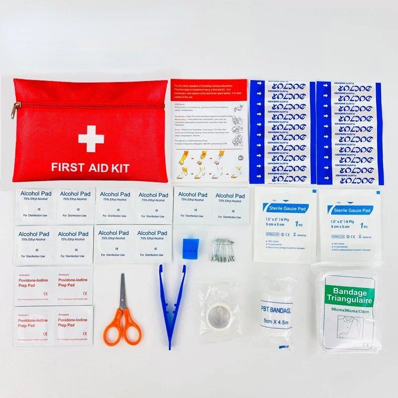 Compact 12Pcs Outdoor First Aid & Emergency Survival Kit