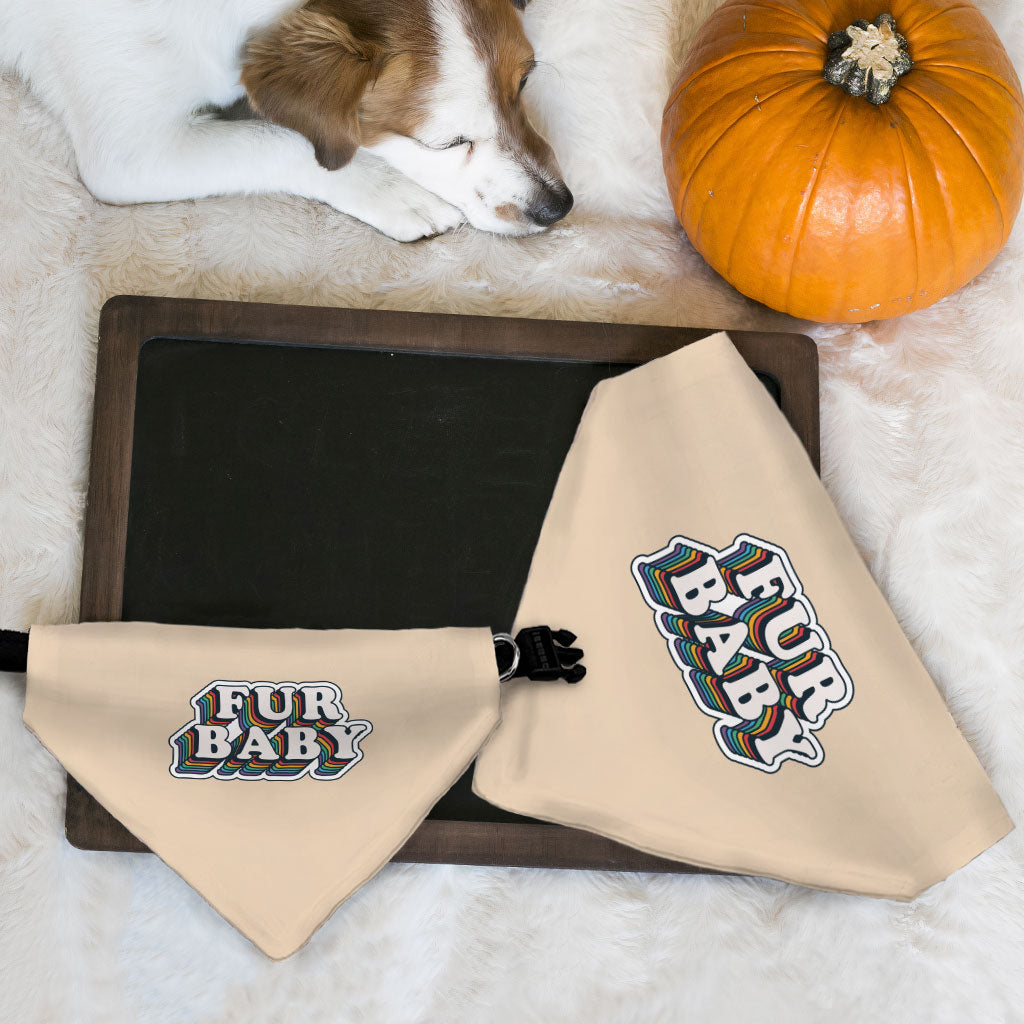 Fur Baby Pet Bandana Collar - Colorful Scarf Collar - Word Art Dog Bandana