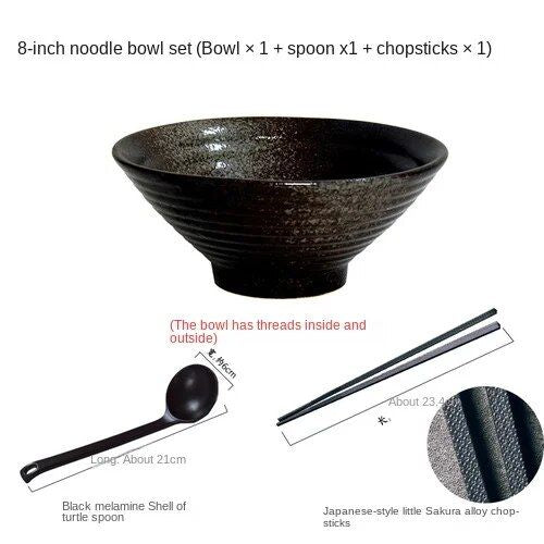 Japanese Porcelain Ramen & Noodle Bowl - Eco-Friendly, Large Ceramic Serving Dish