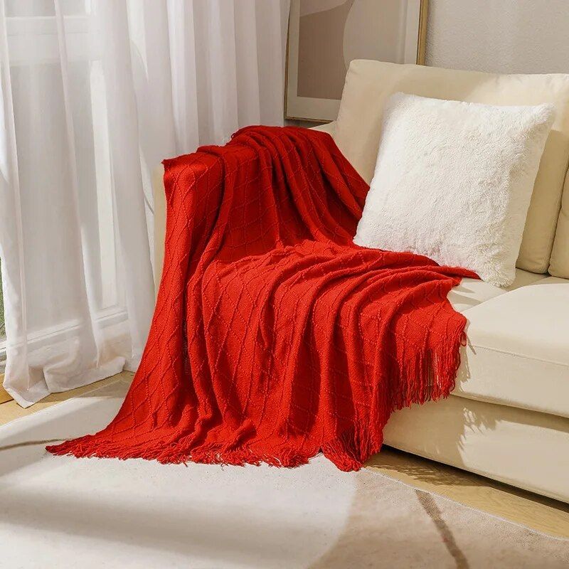 Knitted Blanket Sofa Cover