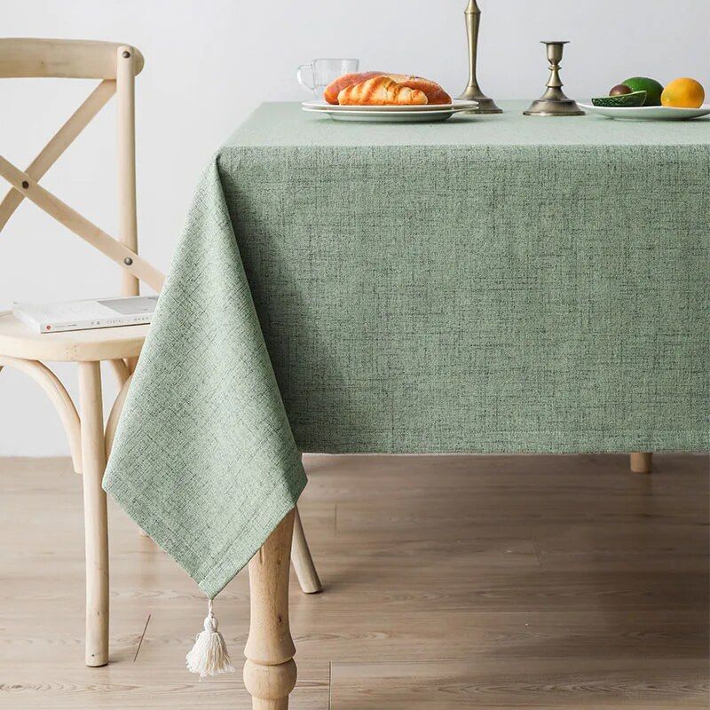 Elegant Cotton-Linen Blend Waterproof & Anti-Scald Tablecloth