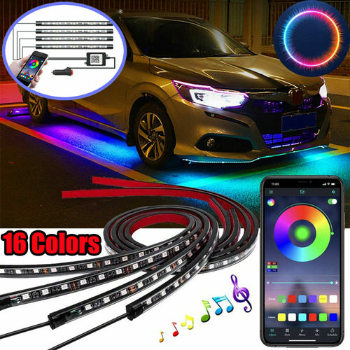 Auto LED RGB Interior Atmosphere Strip Light Decorative Foot Lamp With