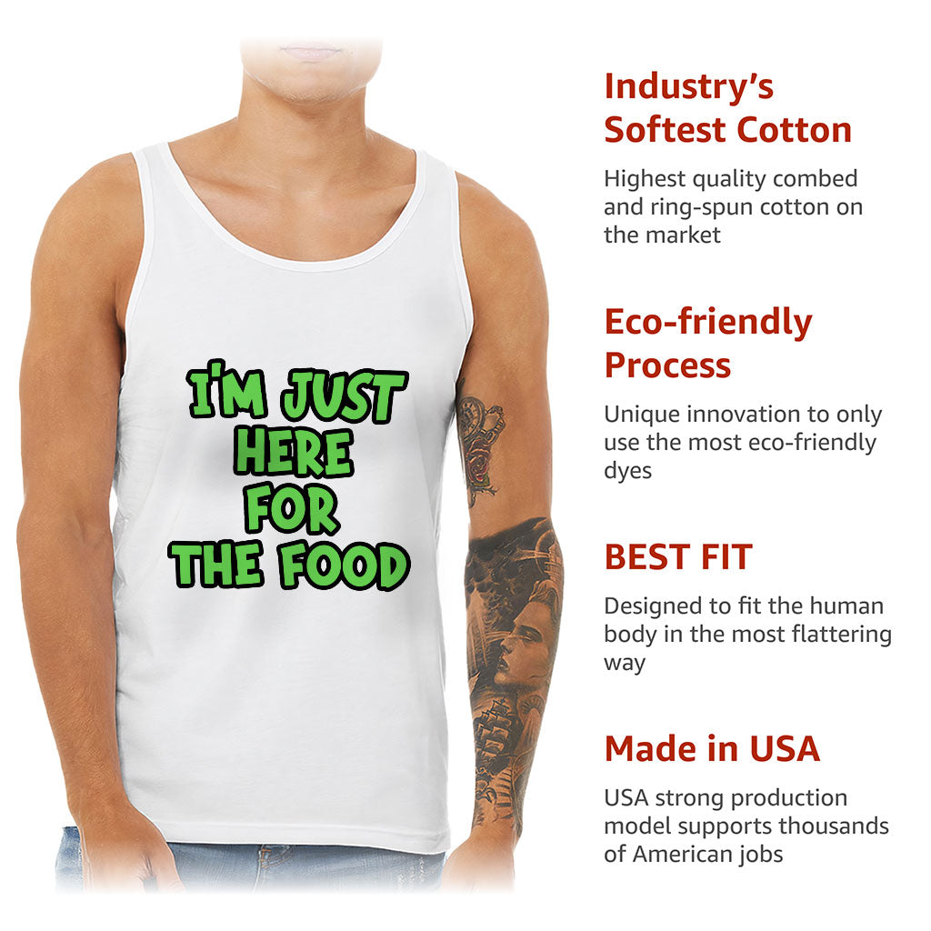 I'm Just Here for the Food Tank - Funny Design Workout Tank - Best Print Jersey Tank