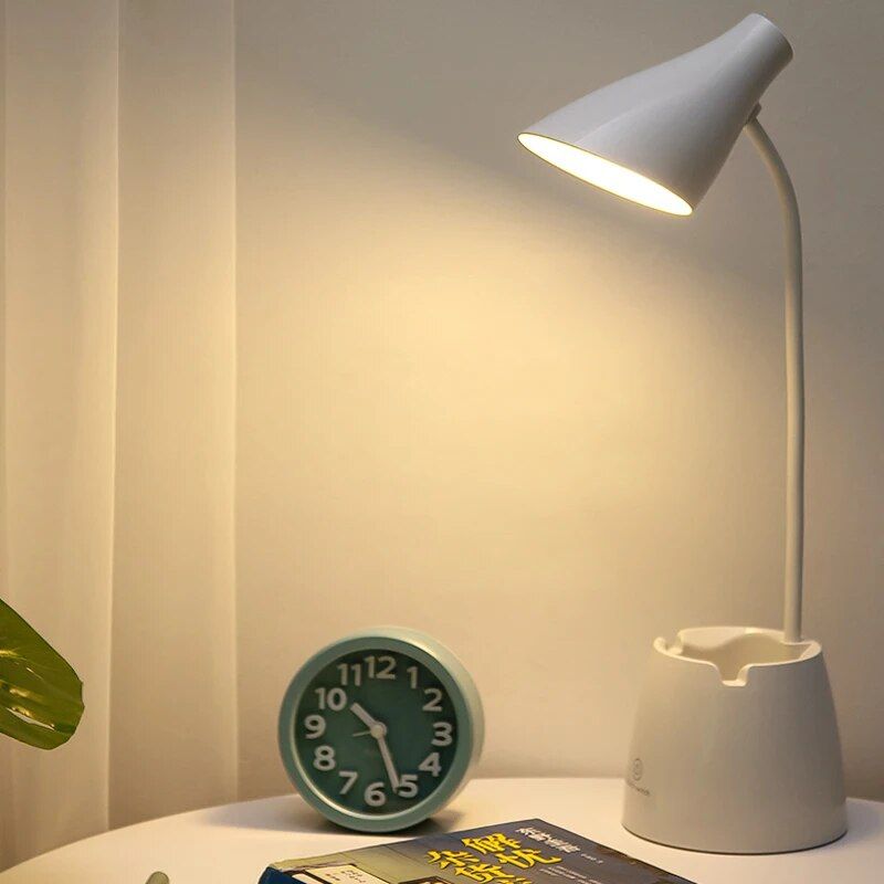 Multi-Functional LED Desk Lamp with Touch Dimmer and Pen Holder