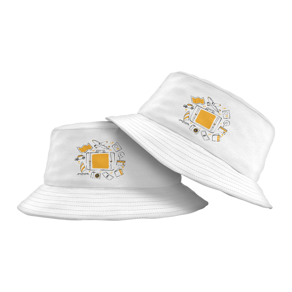 Travel Bucket Hat - Suitcase Hat - Cool Bucket Hat