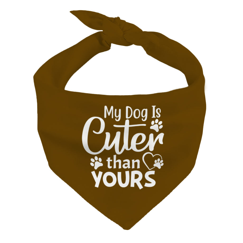 My Dog Is Cuter Than Yours Pet Bandana - Cute Dog Bandana - Art Pet Scarf