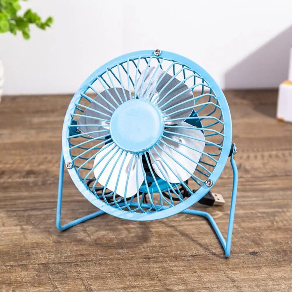 Compact USB-Powered Metal Desk Fan