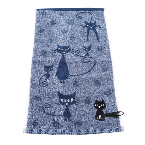 Charming Cartoon Cat Embroidered Cotton Face Towel