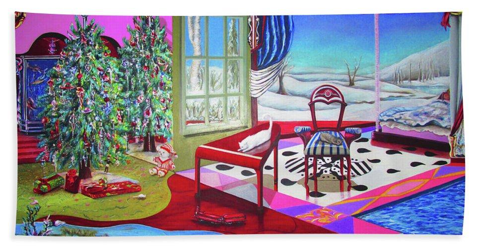 Christmas Painting - Beach Towel | Lavender Coco