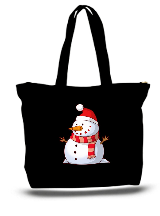 Large  Tote Grocery & Stuff Bag Christmas Snowman Frosty