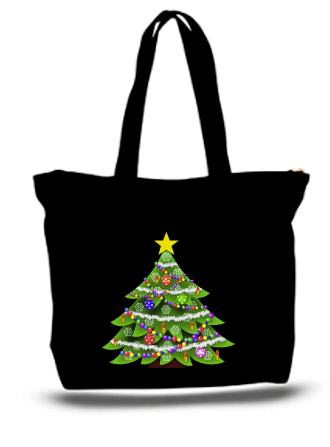 Large  Tote Grocery & Stuff Bag Christmas Tree