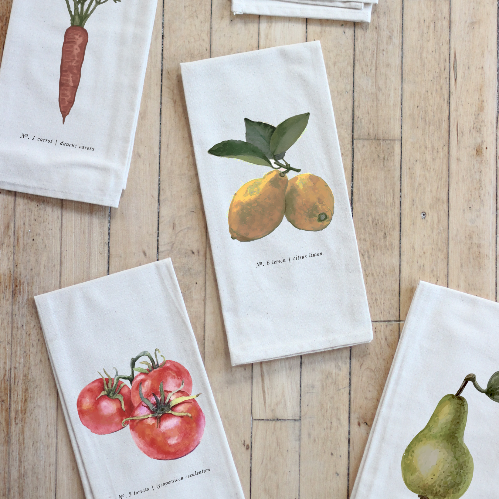 Fruits/Veggies in Color Tea Towel | Magenta Chloe