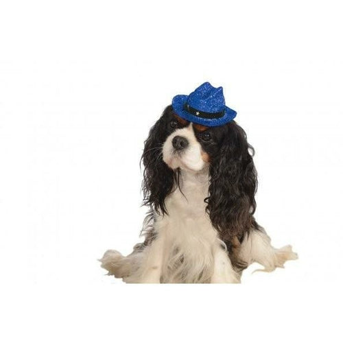 Cowboy Blue Glitter Pet Hat