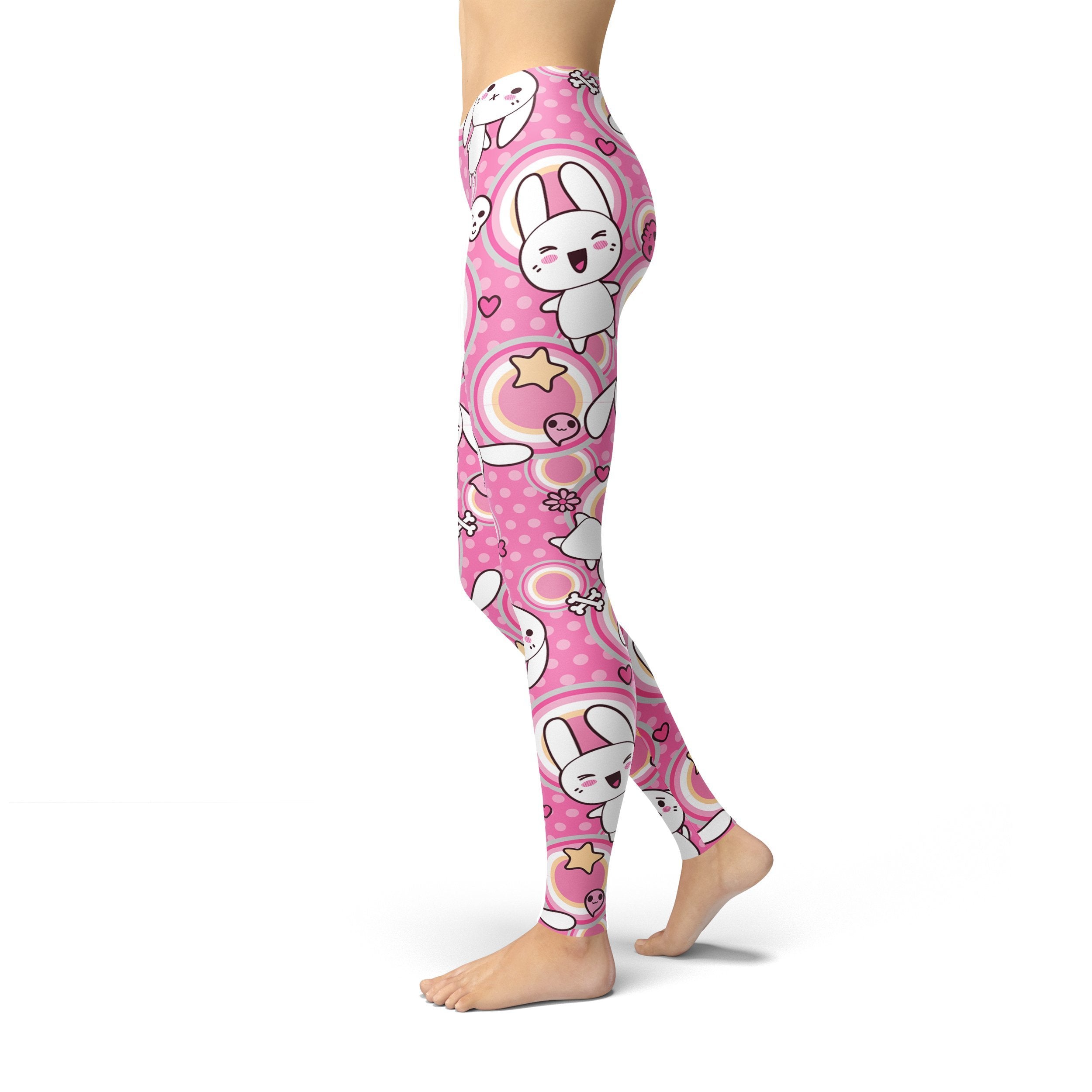 Jean Pink Emoji Bunny Leggings