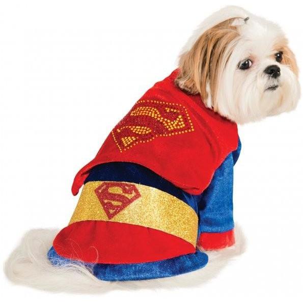 Cuddly Superman with Rhinestone Logo Pet Costume | Turquoise Daedalus