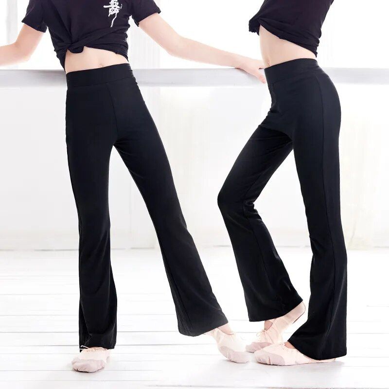 Kids' Versatile Flare Yoga & Dance Pants - High Waist, Comfort Fit