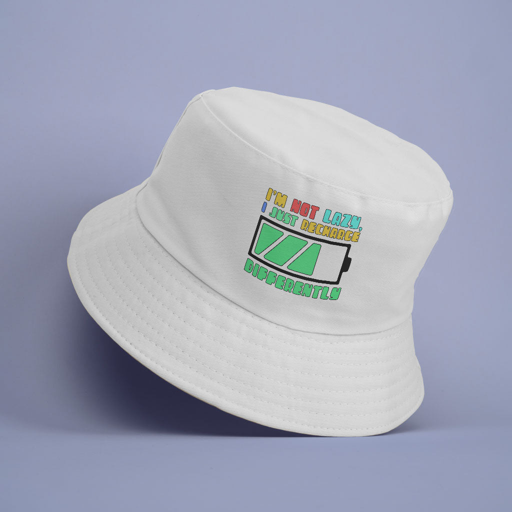 I am Not Lazy Bucket Hat - Printed Hat - Best Design Bucket Hat