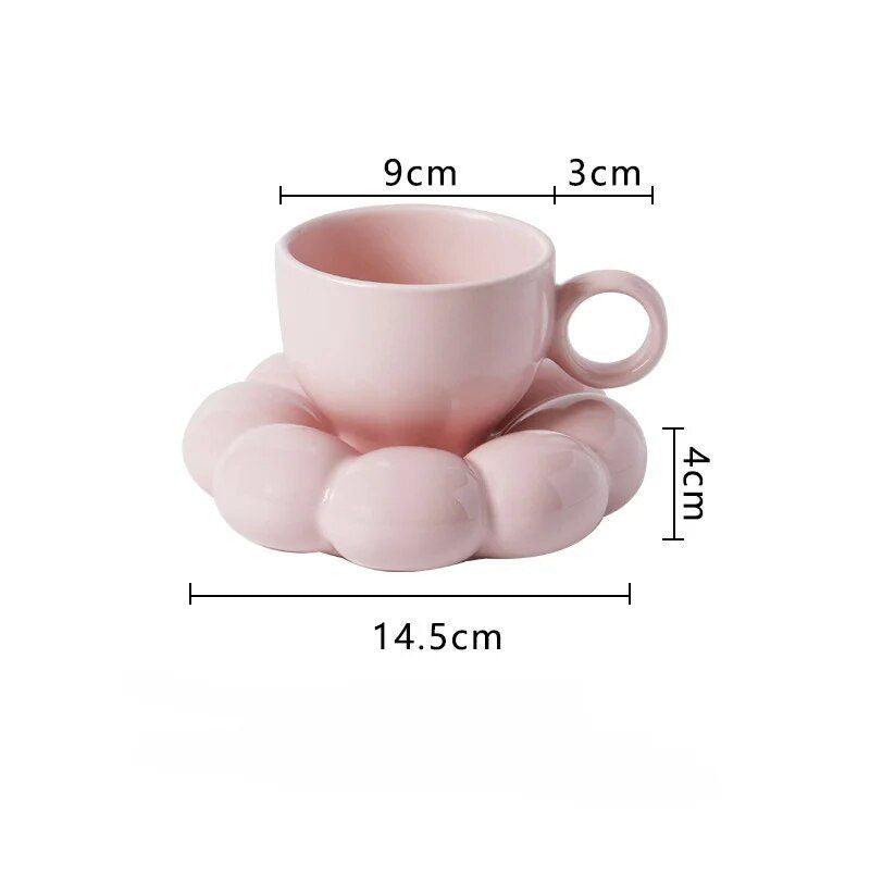 Sunflower Porcelain Teacup & Saucer Set - Eco-Friendly 200ml Home Drinkware for Breakfast & Teatime