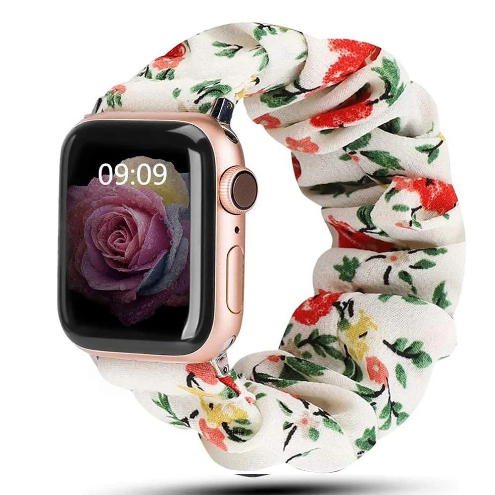 Elastic Scrunchie Apple Watch Band - Nylon Solo Loop Bracelet for All Series