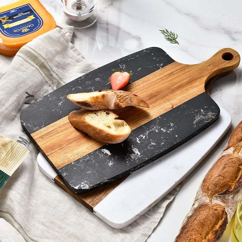 Marble Stitching Acacia Mangium Double-Sided Cutting Board