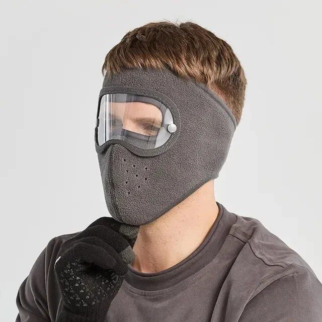 Windproof Winter Cycling Face Mask with Eye Protection and Breathable Fabric