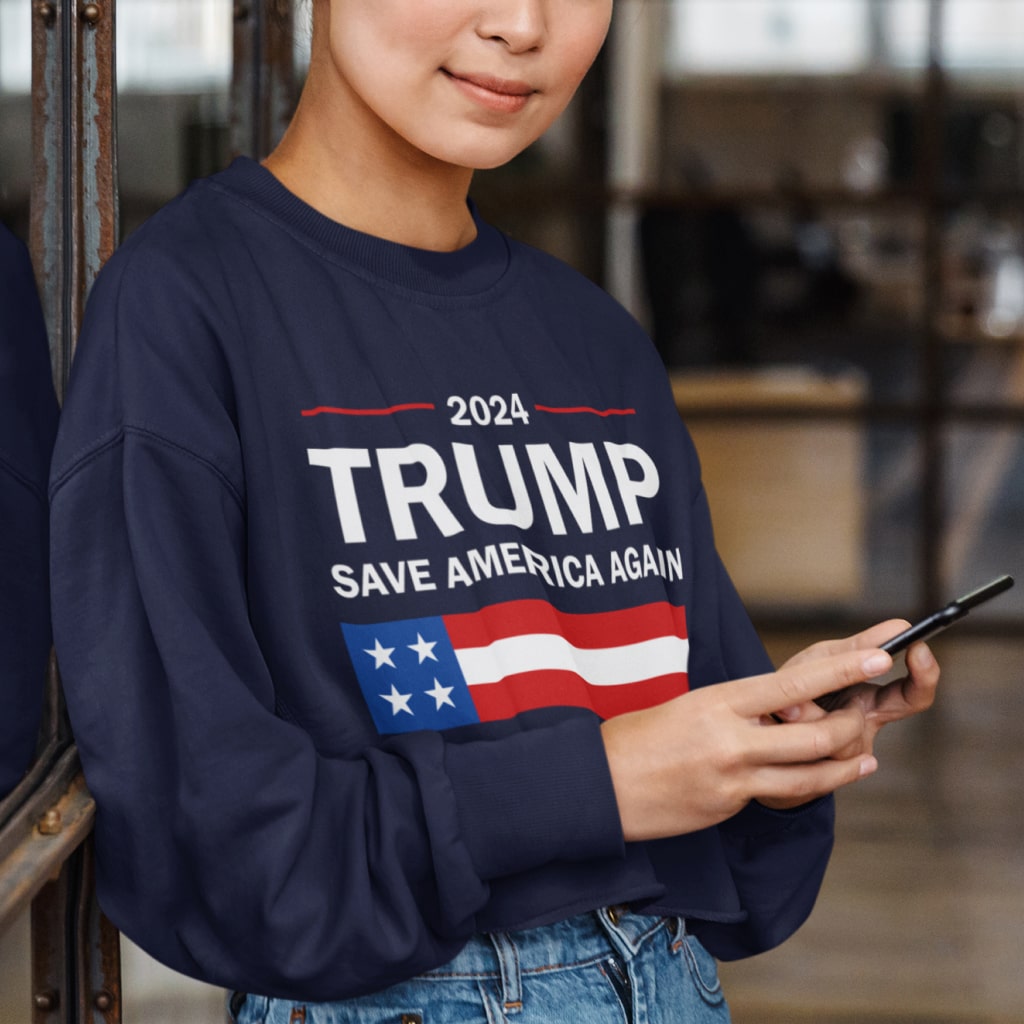 Women's Cropped Fleece Trump Sweatshirt - Donald Trump Sweatshirt