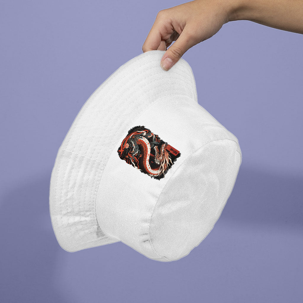 Chinese Dragon Bucket Hat - Illustration Hat - Cool Design Bucket Hat