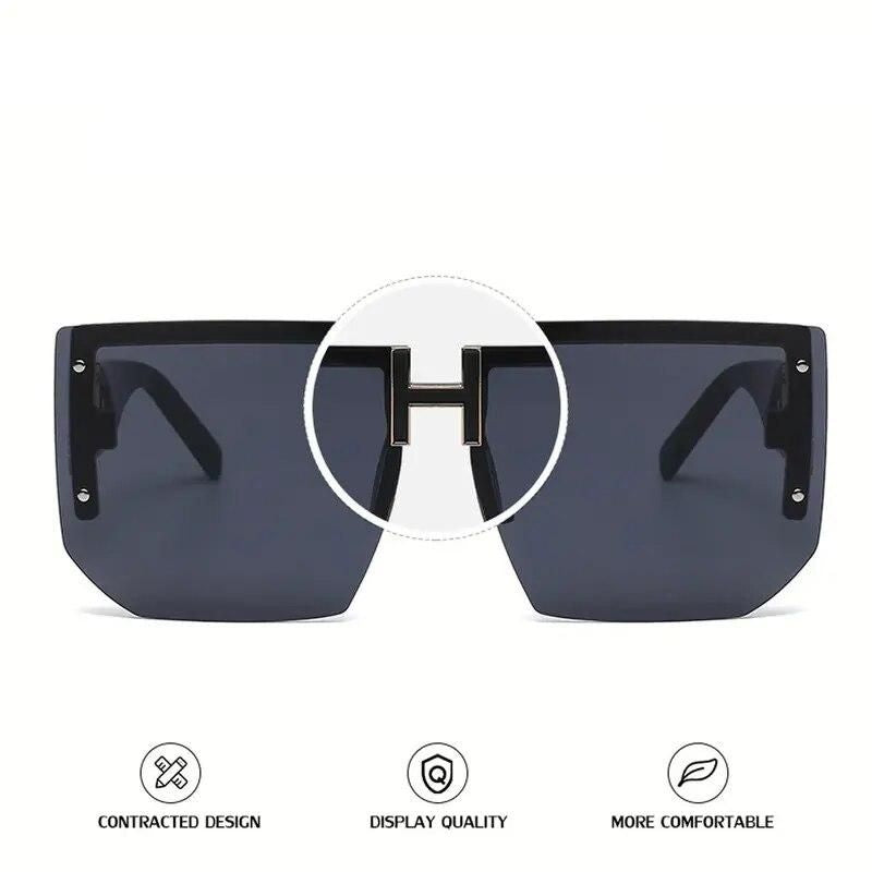 Trendsetting Rimless Square Sunglasses - Unisex, UV400 Protection, Fashion Eyewear