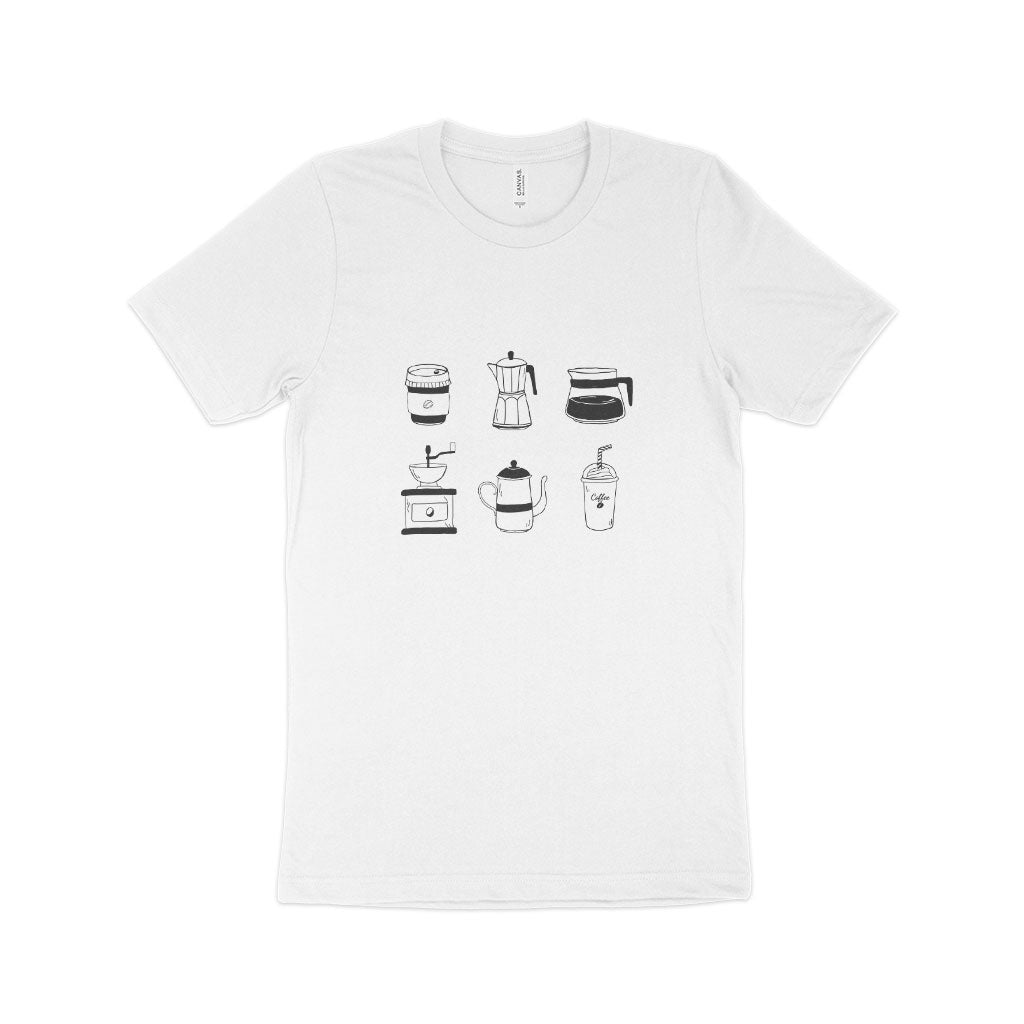 Coffee Print Unisex Jersey T-Shirt Made in USA