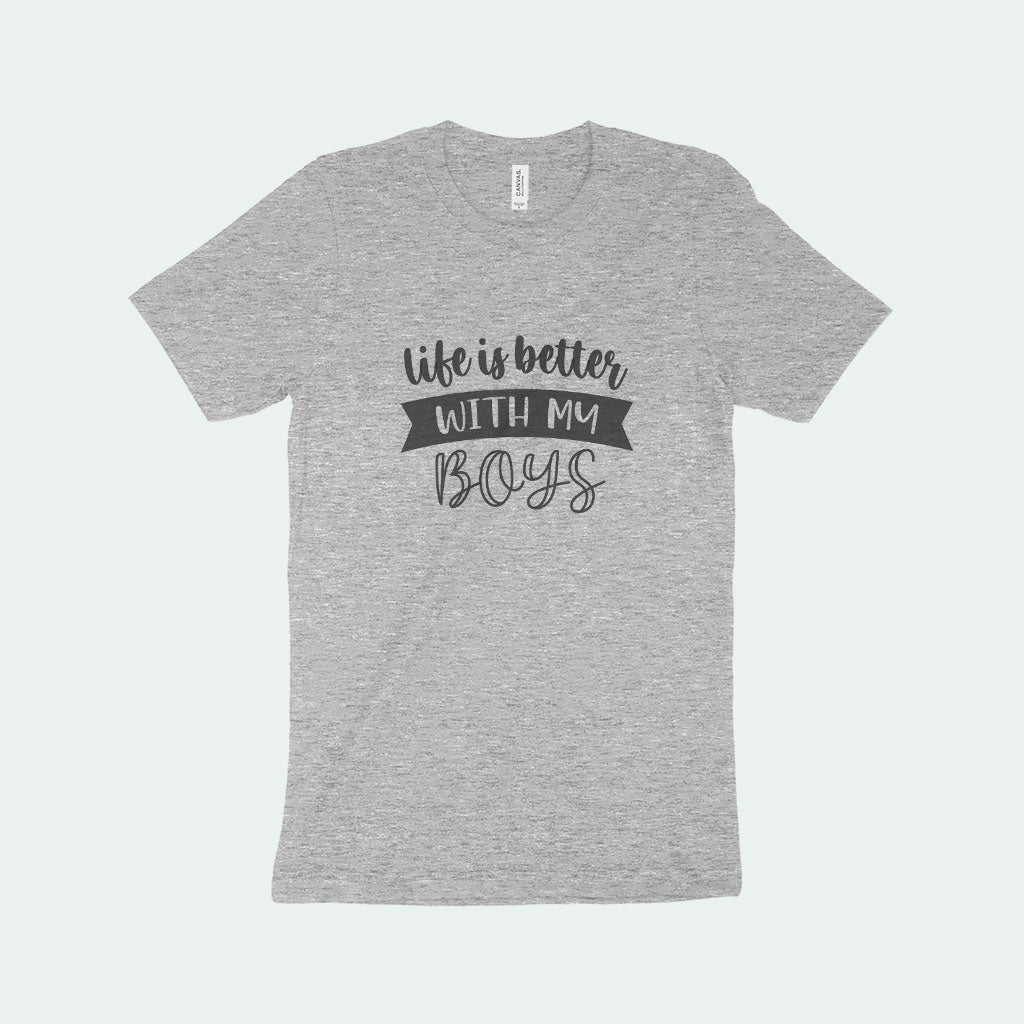 Life is Better with My Boys Women's Jersey T-Shirt Made in USA