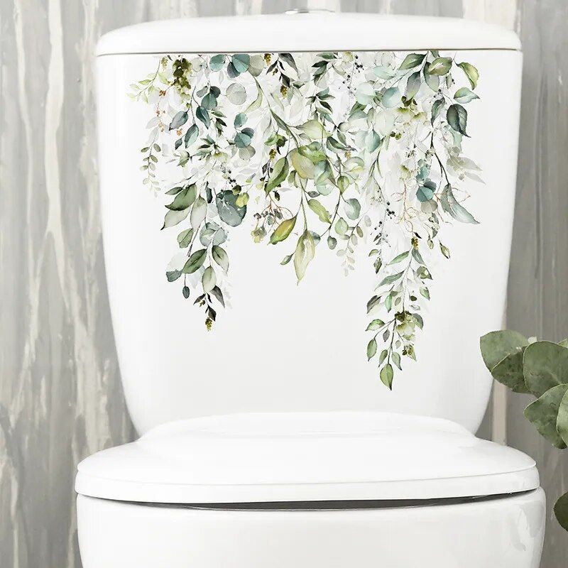 Green Plant Leaves Flower Wall Sticker