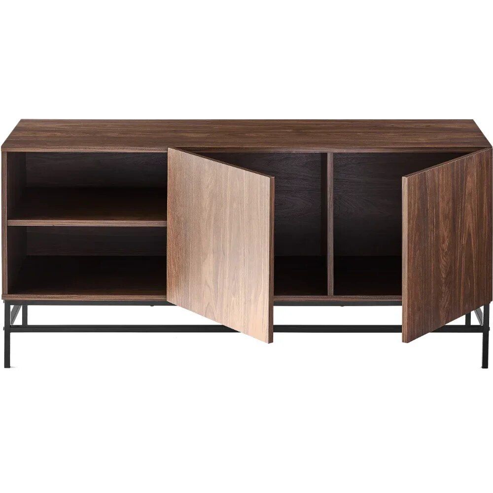 Modern Canyon Walnut Console Table with Storage