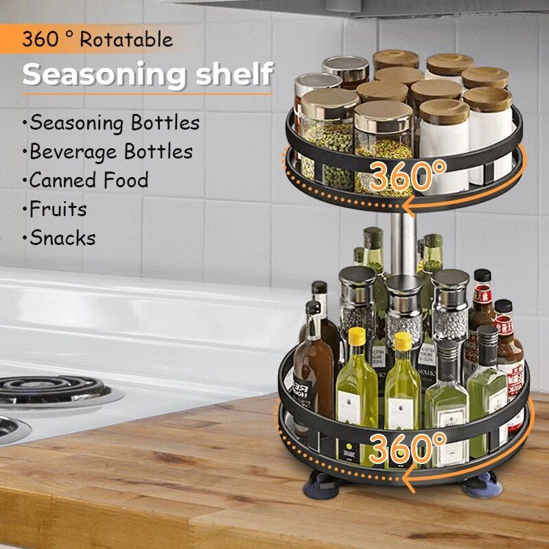 360°Rotation Spice Rack Organizer