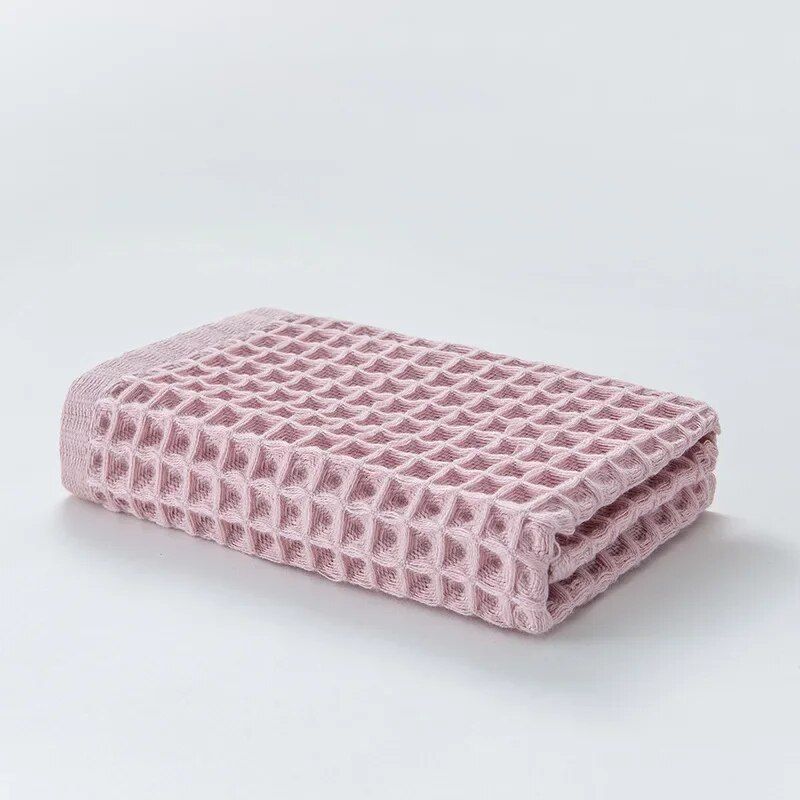 Luxurious 100% Cotton Waffle Plaid Face Towel for All Ages