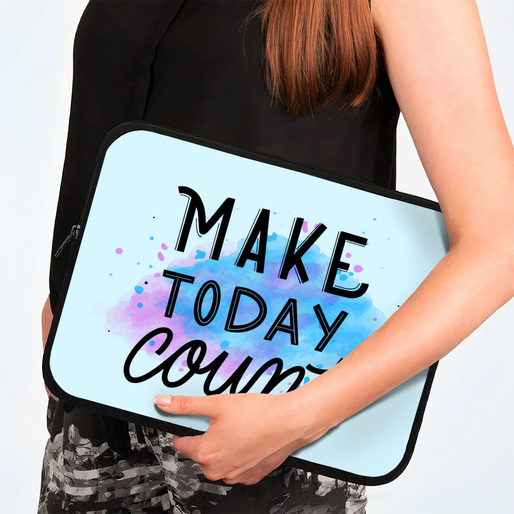 Make Today Count HP 16" Sleeve - Best Design Laptop Sleeve - Cute Laptop Sleeve with Zipper