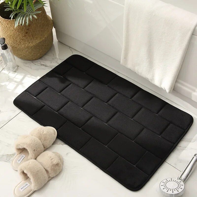 Luxurious Coral Fleece Memory Foam Bath Mat - Non-Slip, Super Absorbent Bathroom Rug