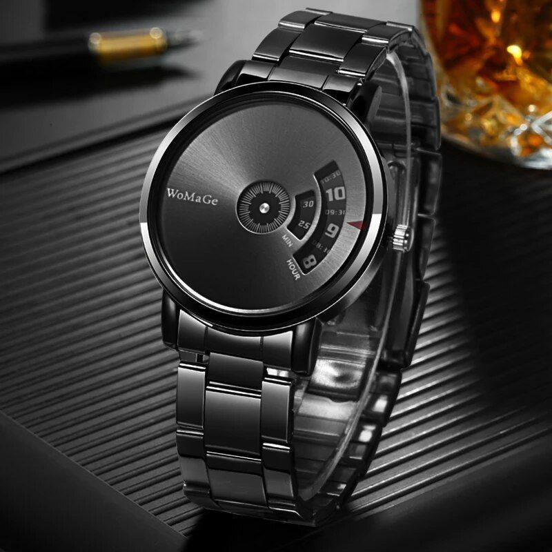 Luxury Stainless Steel Turntable Watch for Men